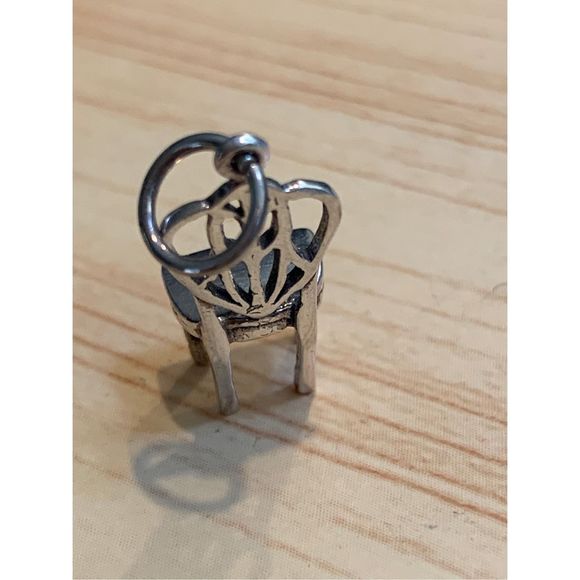 .925 Vintage Ornate Chair Sterling Silver Jewelry Charm #interior designer - Picture 4 of 6